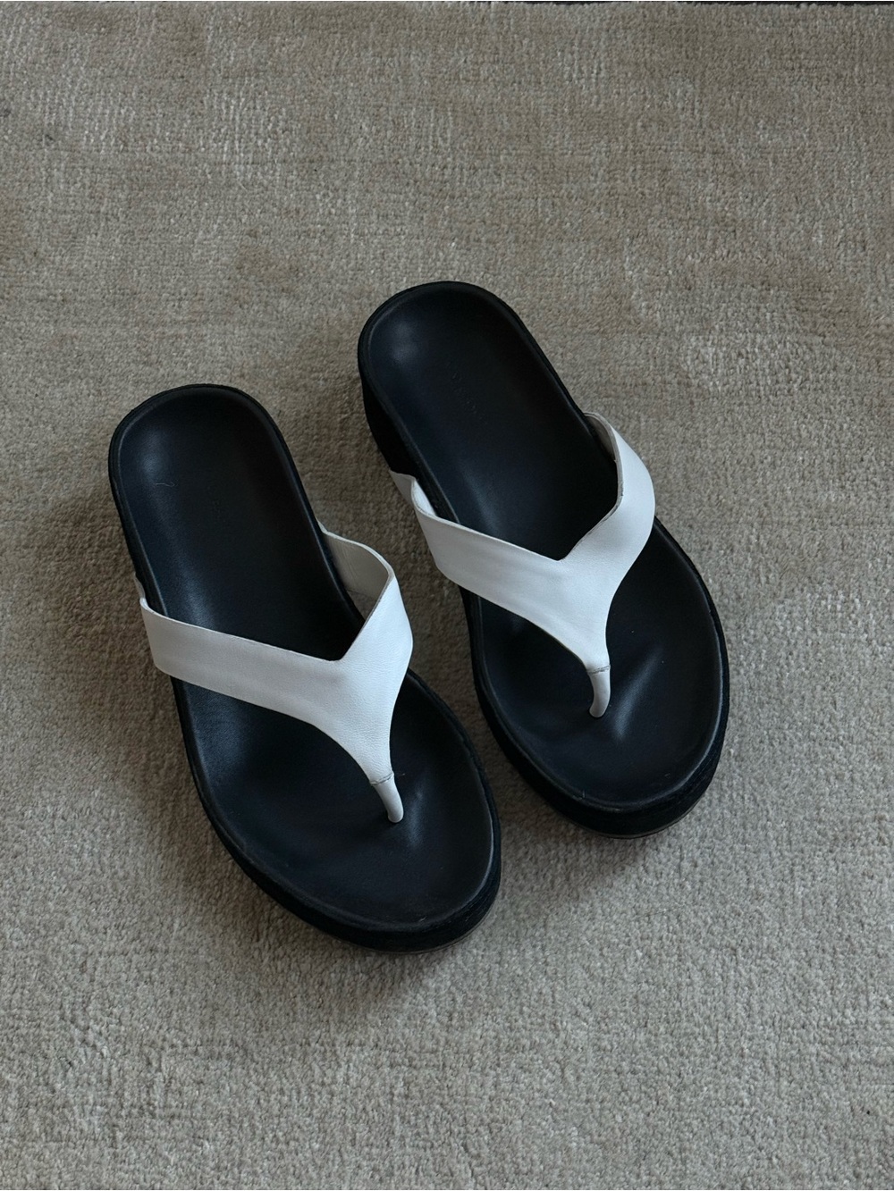 Black and White Platform Flip Flops Tony Bianco